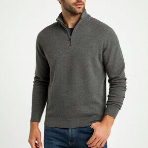 EUC Kirkland Signature 1/4 Zip Pullover Men's Large - Long Sleeve Heather Gray